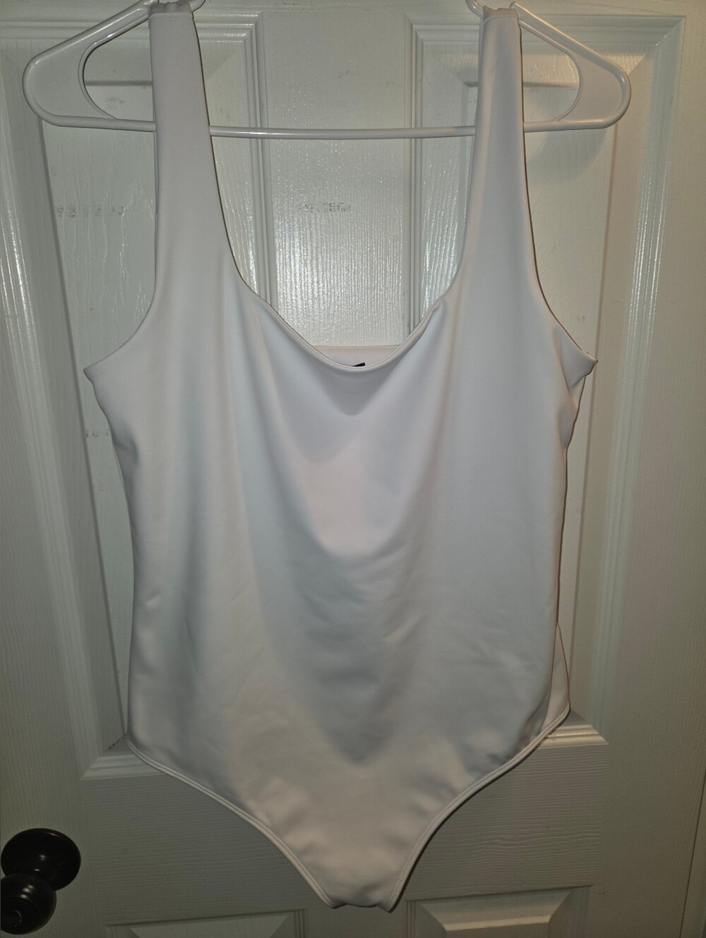 Express White Women’s Scoop Neck Tank Bodysuit